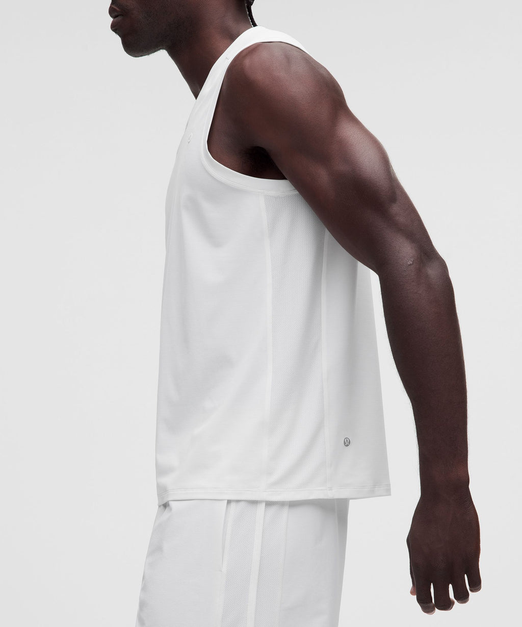 Pique Mesh-Panel Sleeveless Tennis Shirt