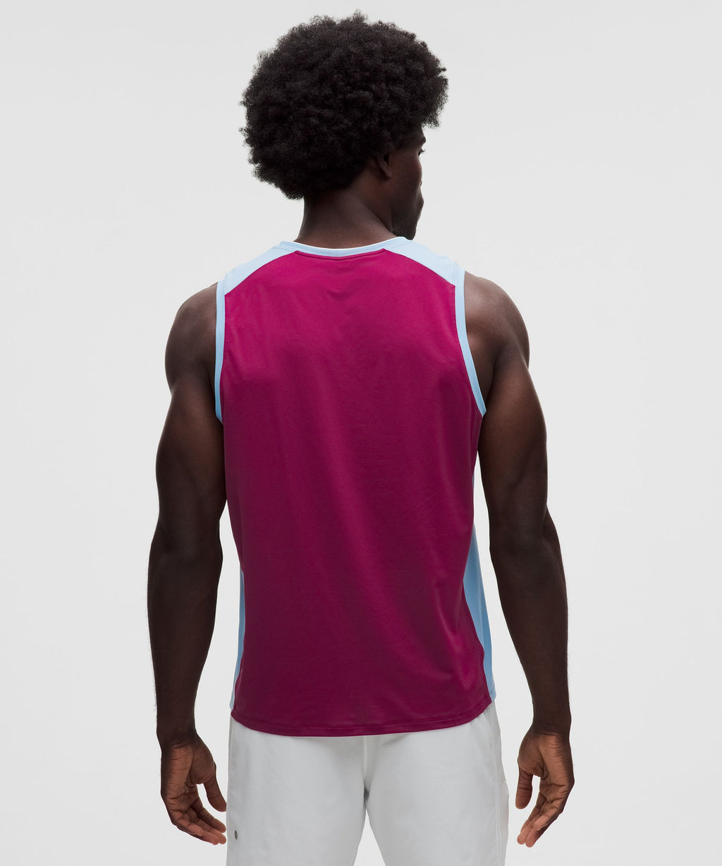 Pique Mesh-Panel Sleeveless Tennis Shirt