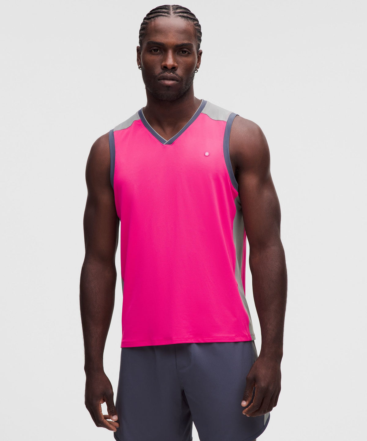 Pique Mesh-Panel Sleeveless Tennis Shirt