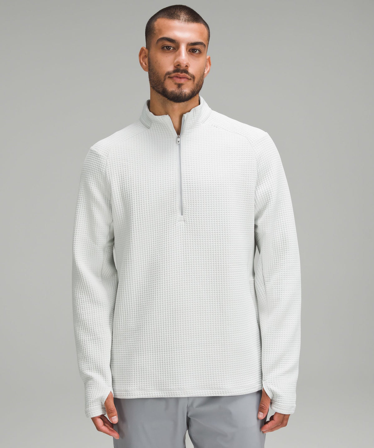 Waffle-Knit Half Zip