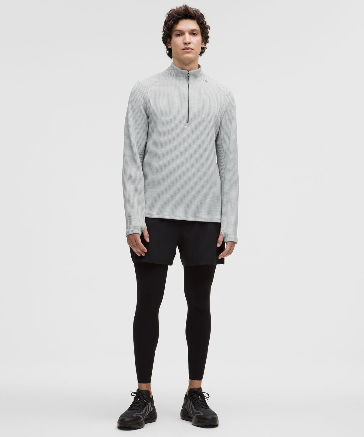 Waffle-Knit Half Zip