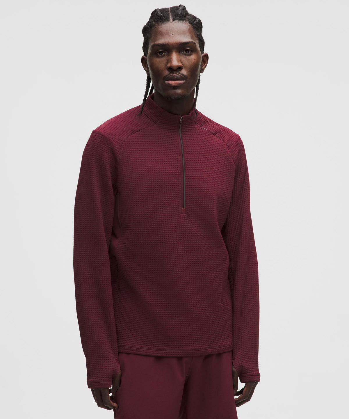 Waffle-Knit Half Zip
