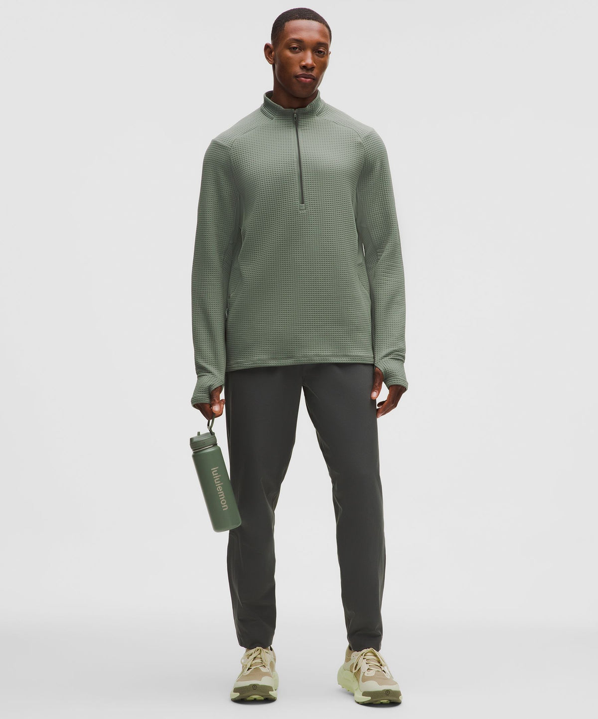 Waffle-Knit Half Zip