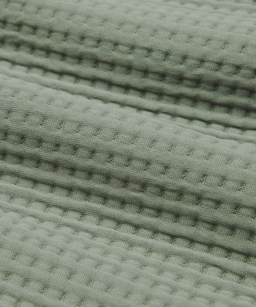 Waffle-Knit Half Zip