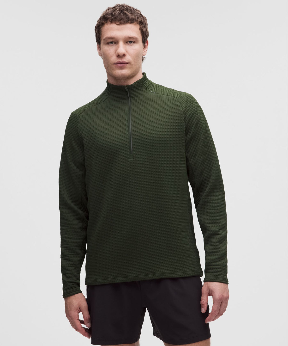 Waffle-Knit Half Zip