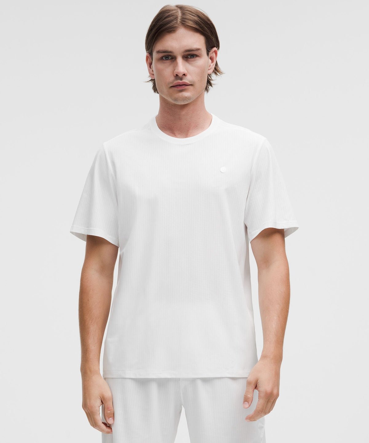 UV-Protective Striped Mesh Tennis T-Shirt