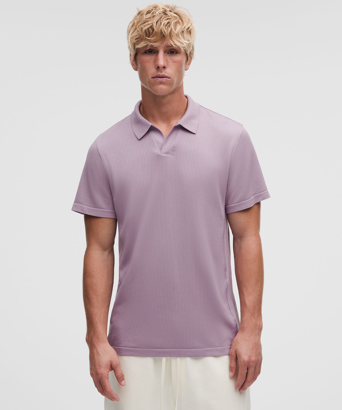 Textured Seamless Polo Shirt