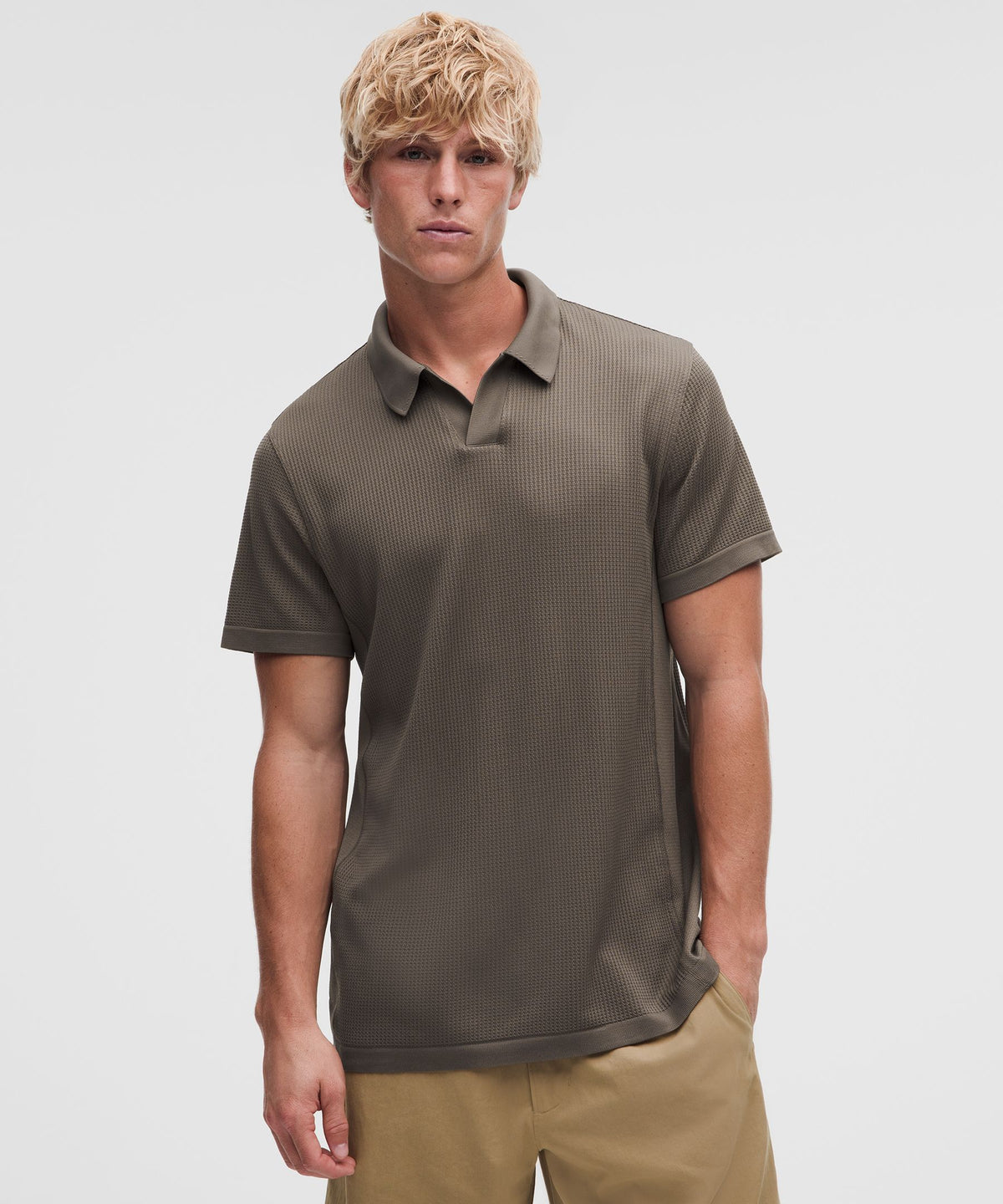 Textured Seamless Polo Shirt