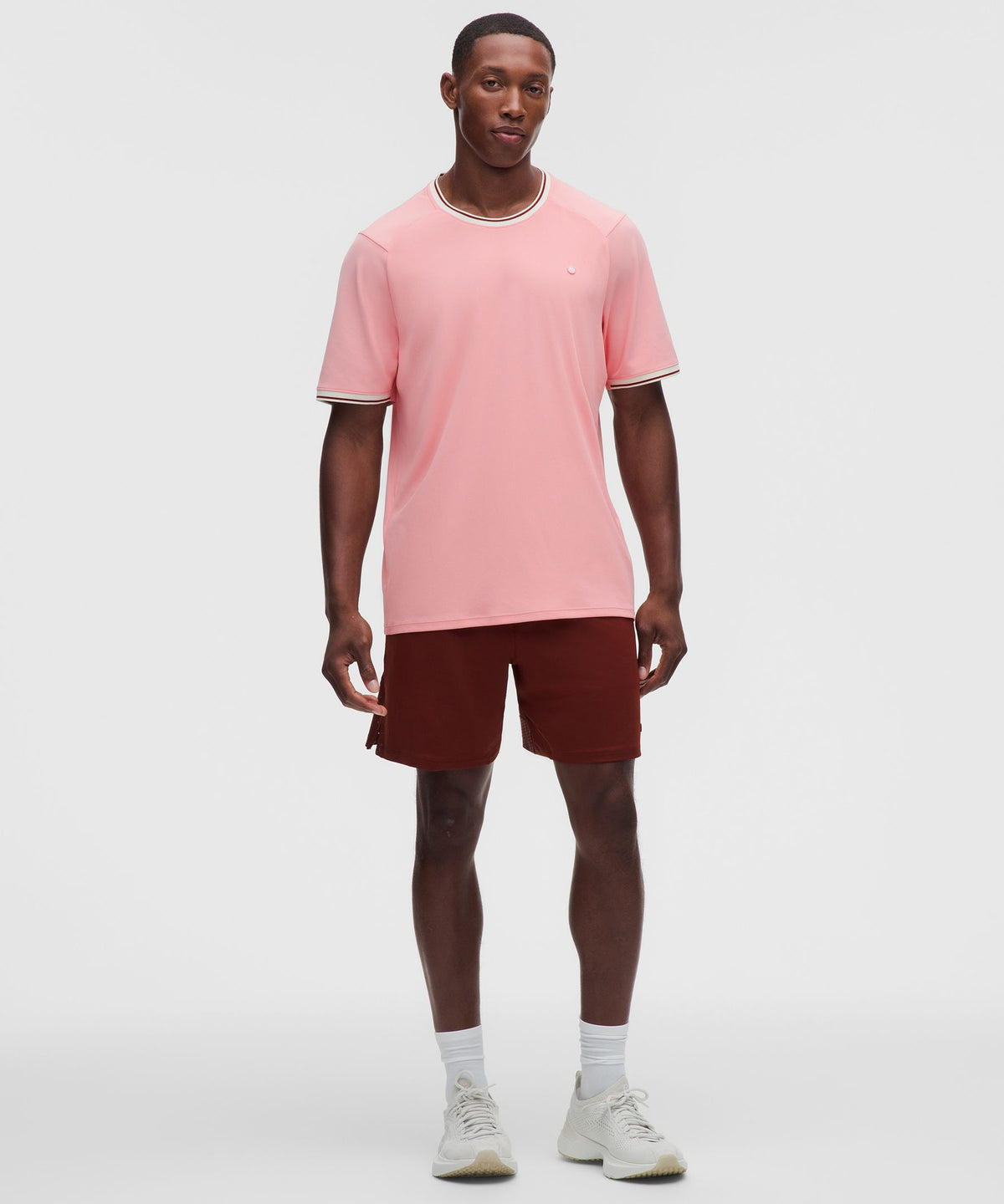UV-Protective Textured Mesh Tennis Shirt