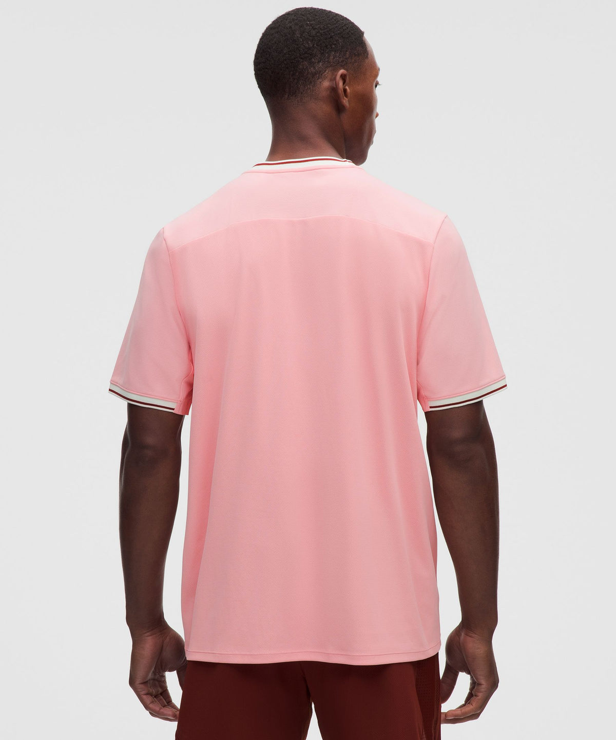 UV-Protective Textured Mesh Tennis Shirt