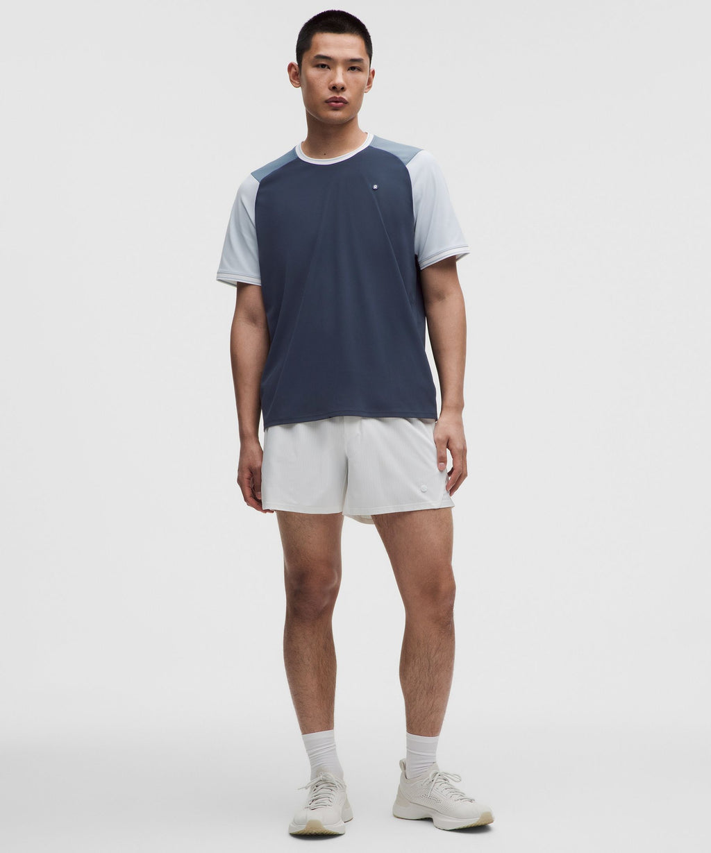 UV-Protective Textured Mesh Tennis Shirt