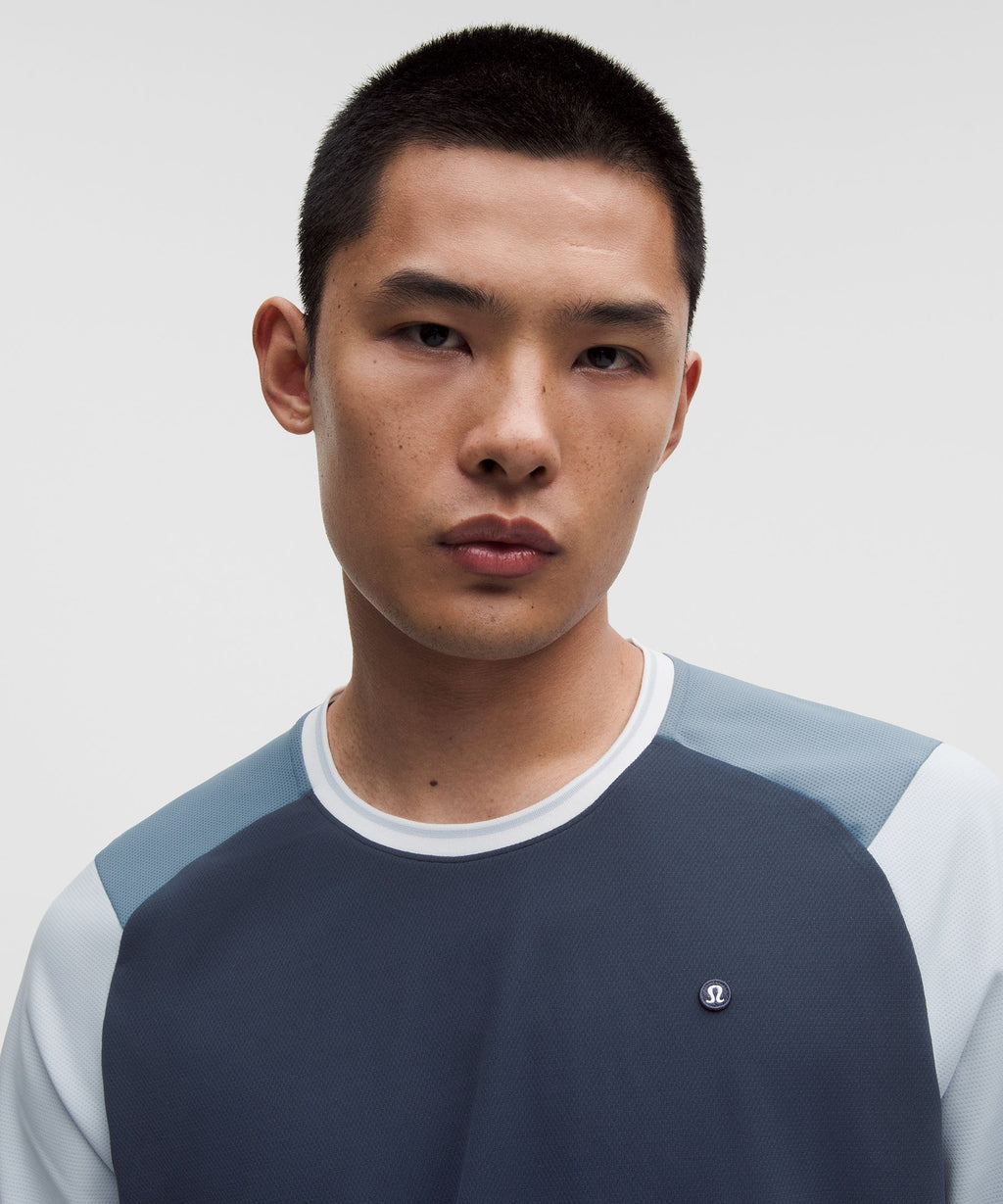 UV-Protective Textured Mesh Tennis Shirt