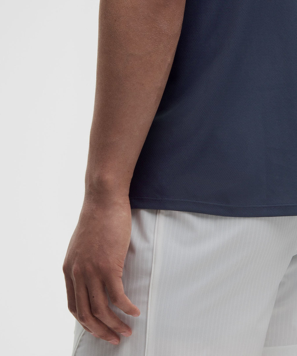 UV-Protective Textured Mesh Tennis Shirt