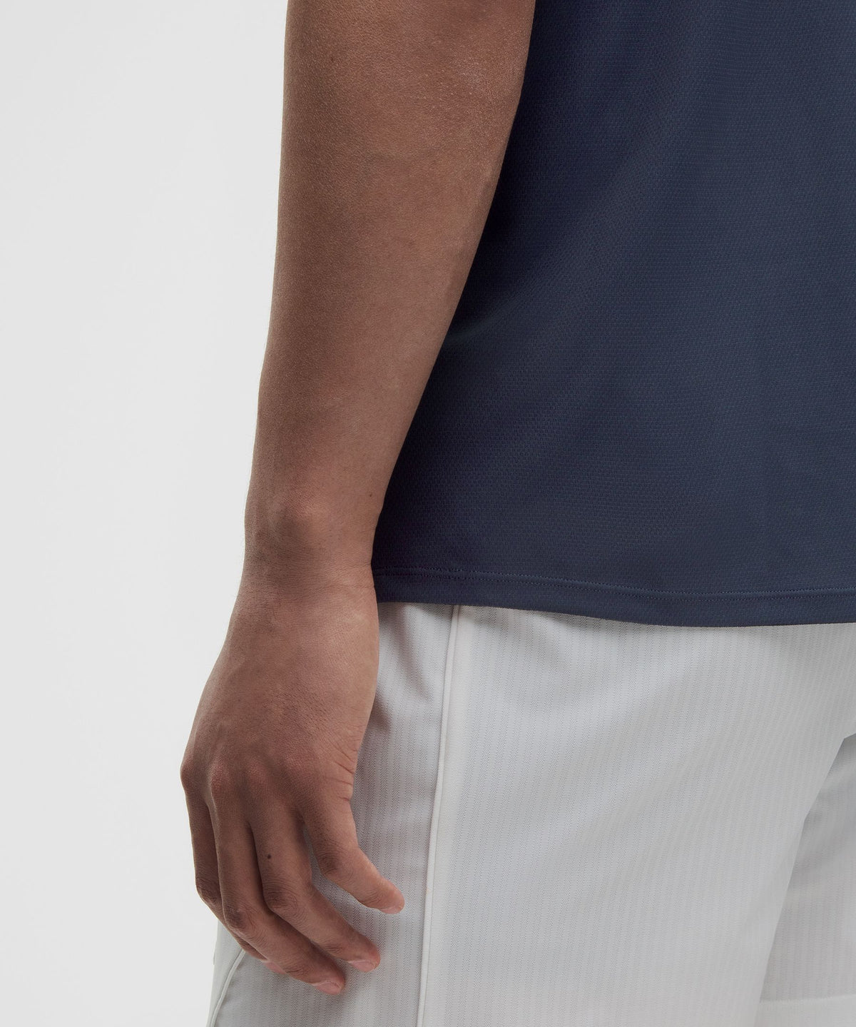 UV-Protective Textured Mesh Tennis Shirt