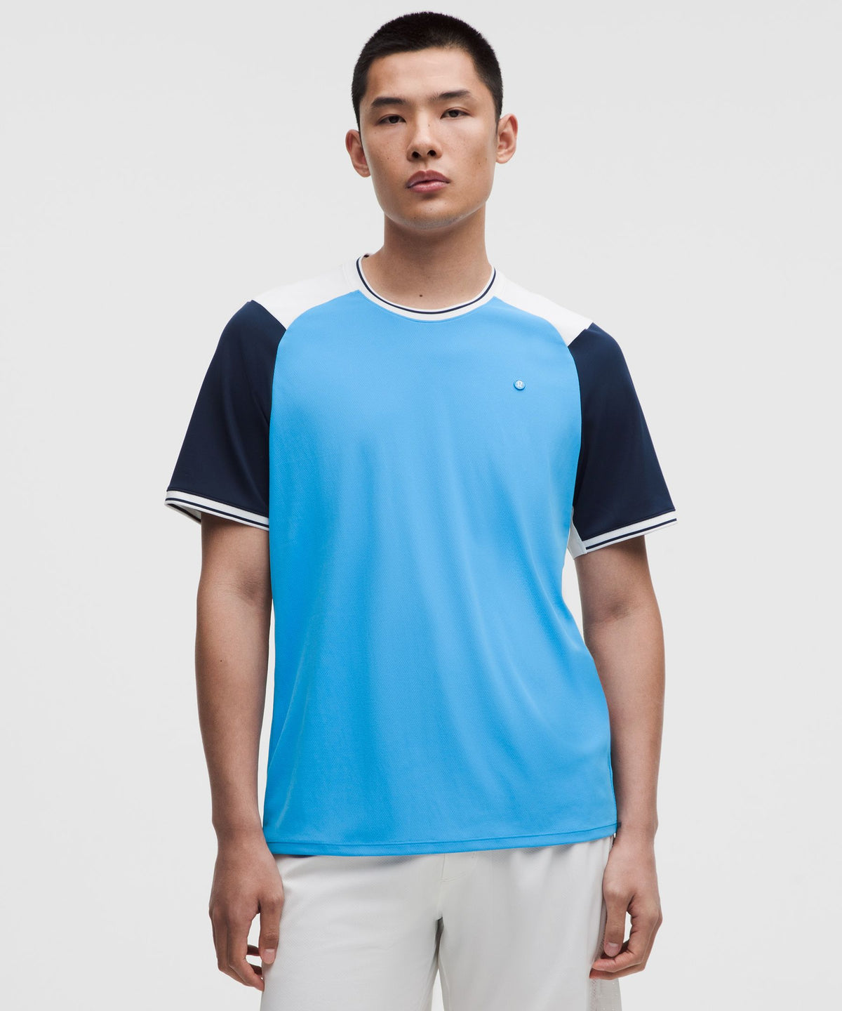 UV-Protective Textured Mesh Tennis Shirt