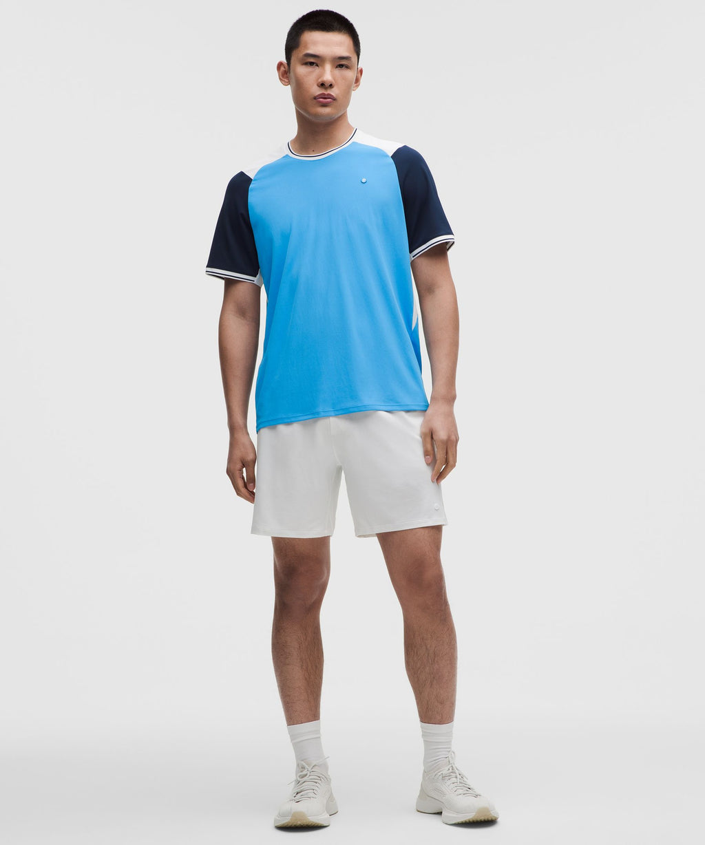 UV-Protective Textured Mesh Tennis Shirt