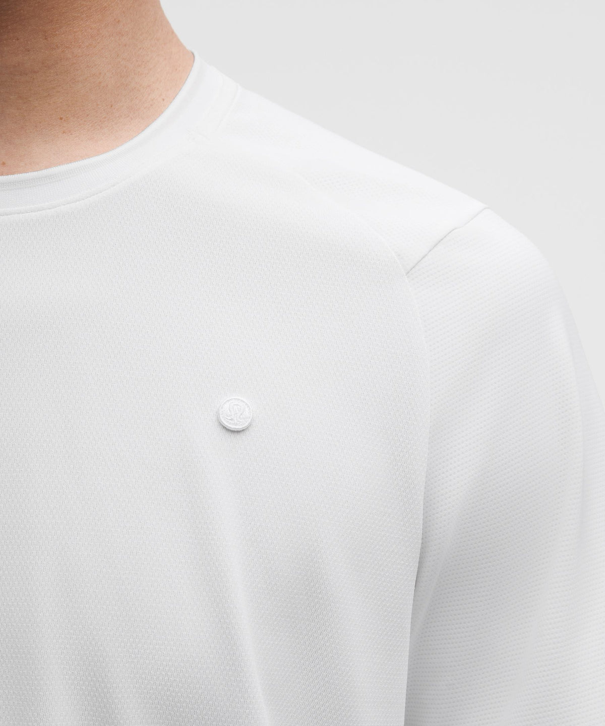 UV-Protective Textured Mesh Tennis Shirt