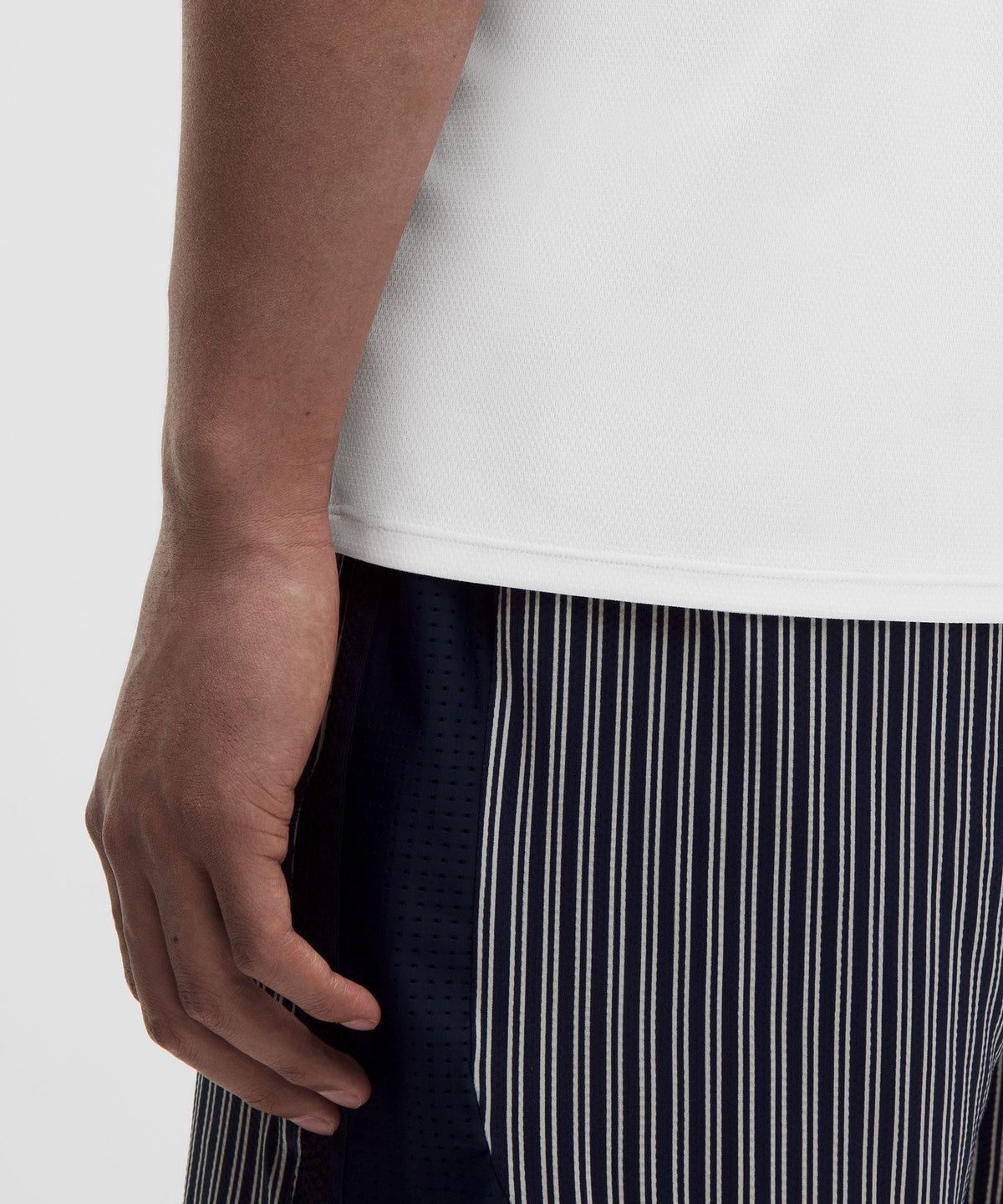 UV-Protective Textured Mesh Tennis Shirt