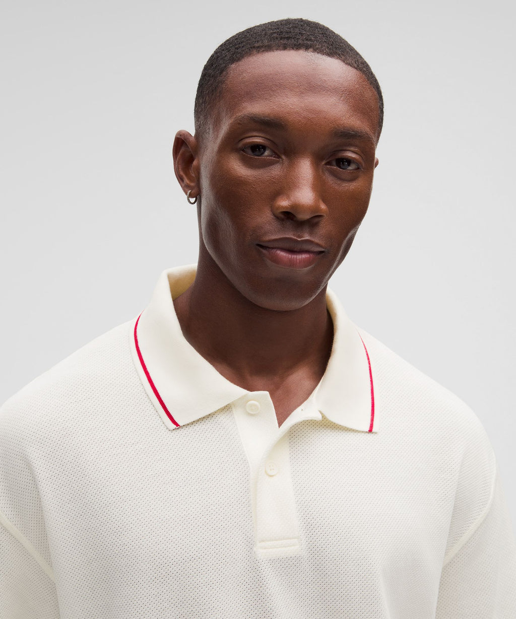 Mesh-Knit Jersey Short-Sleeve Polo Shirt