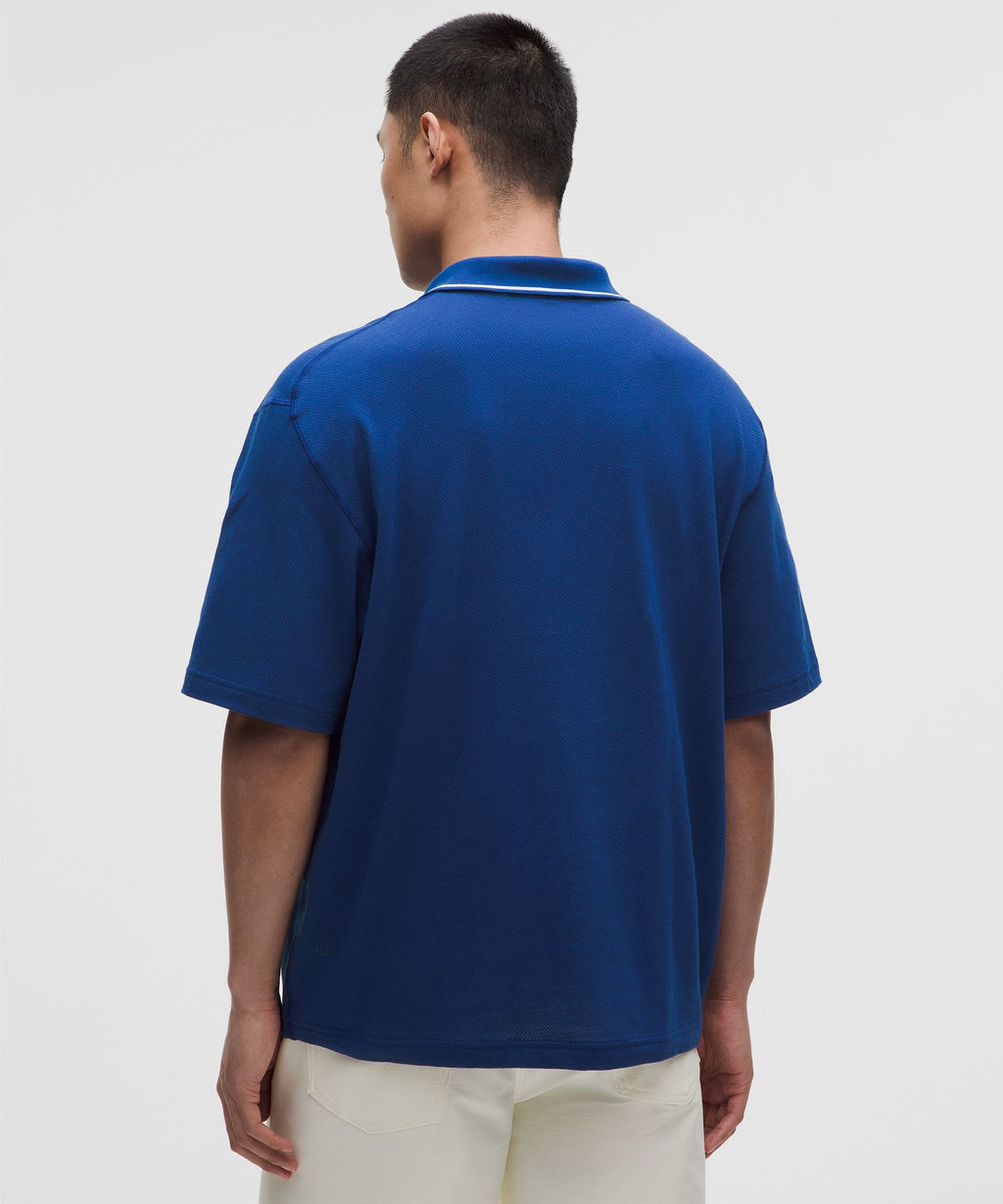 Mesh-Knit Jersey Short-Sleeve Polo Shirt