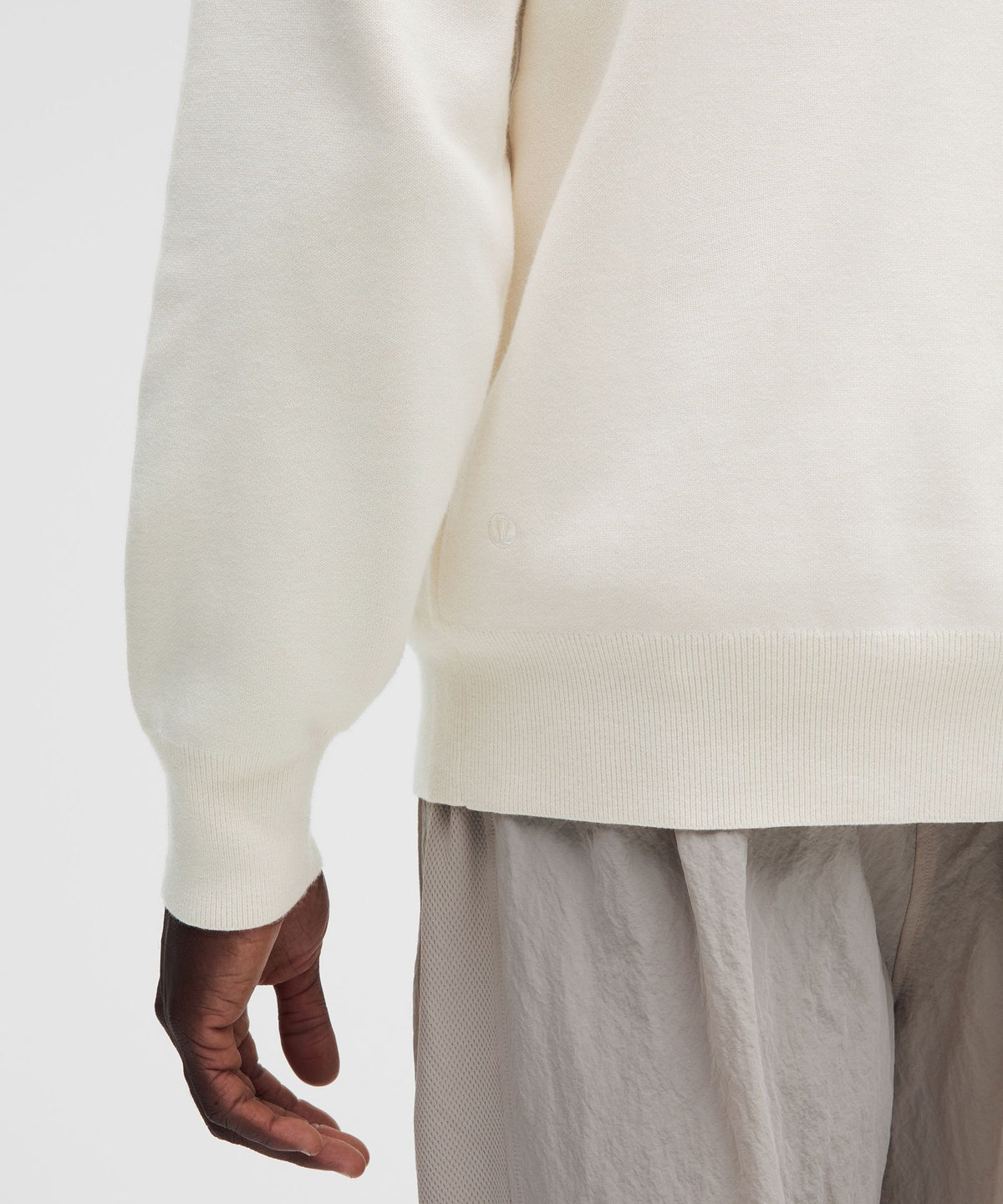 Cotton-Blend Knit Long-Sleeve Crewneck Sweater