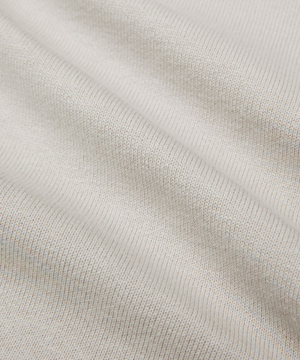 Cotton-Blend Knit Long-Sleeve Crewneck Sweater