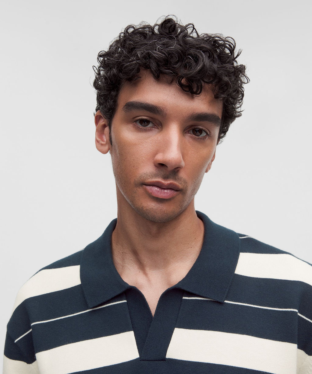 Cotton-Blend Knit Short-Sleeve Polo Shirt