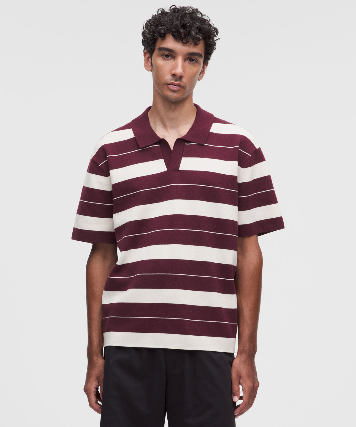 Cotton-Blend Knit Short-Sleeve Polo Shirt