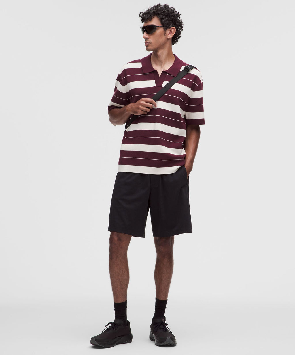 Cotton-Blend Knit Short-Sleeve Polo Shirt
