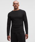 Rib-Knit Slim-Fit Long-Sleeve Shirt