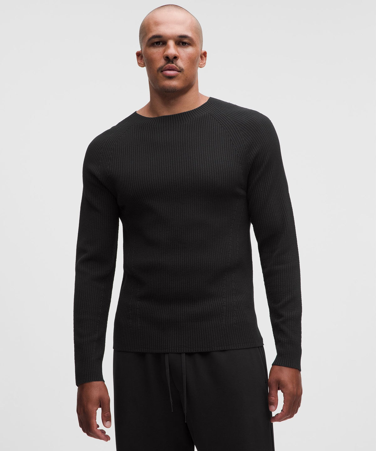 Rib-Knit Slim-Fit Long-Sleeve Shirt