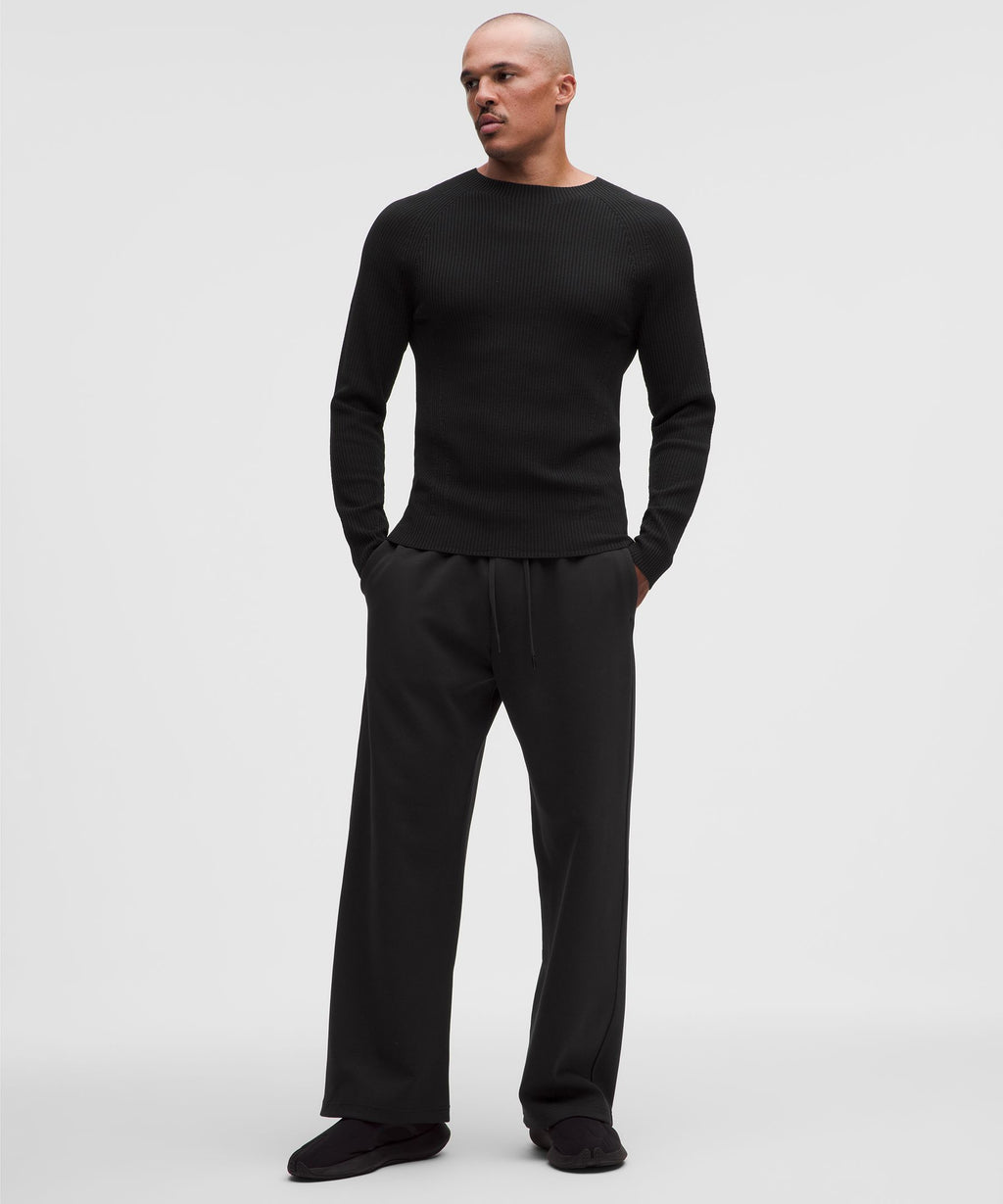 Rib-Knit Slim-Fit Long-Sleeve Shirt