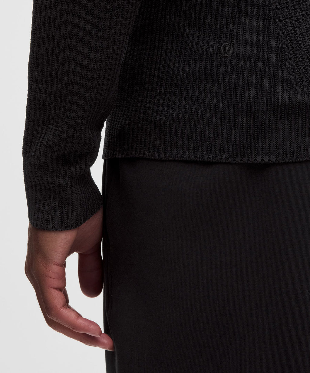 Rib-Knit Slim-Fit Long-Sleeve Shirt
