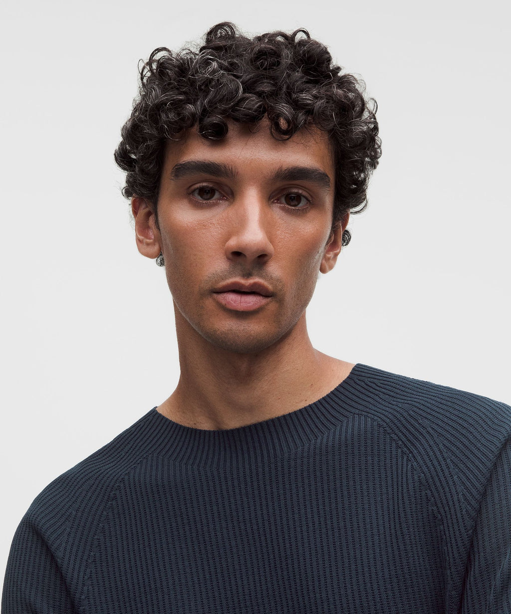 Rib-Knit Slim-Fit Long-Sleeve Shirt