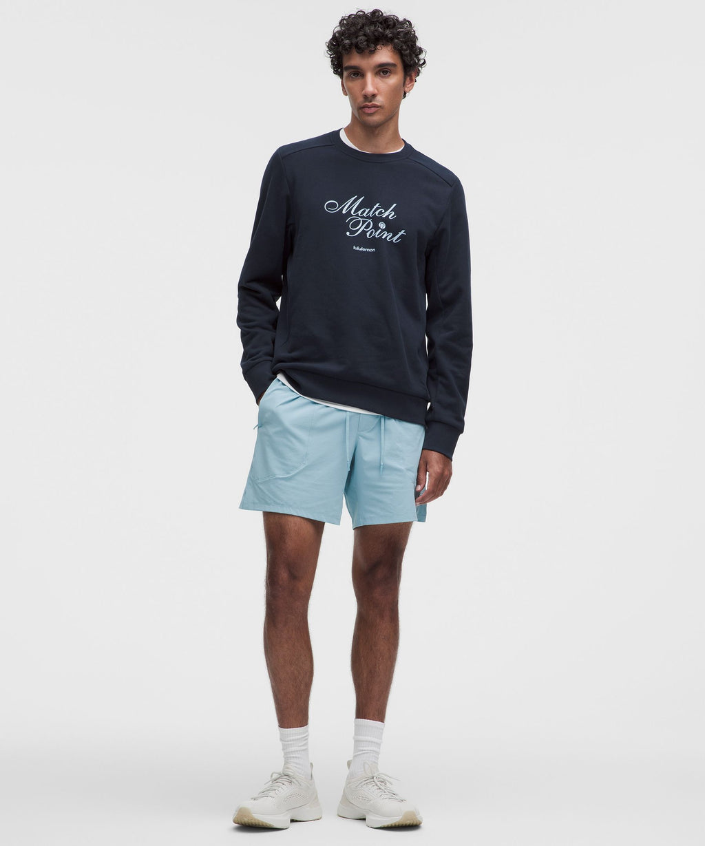 French Terry Classic-Fit CrewneckTennis Graphic