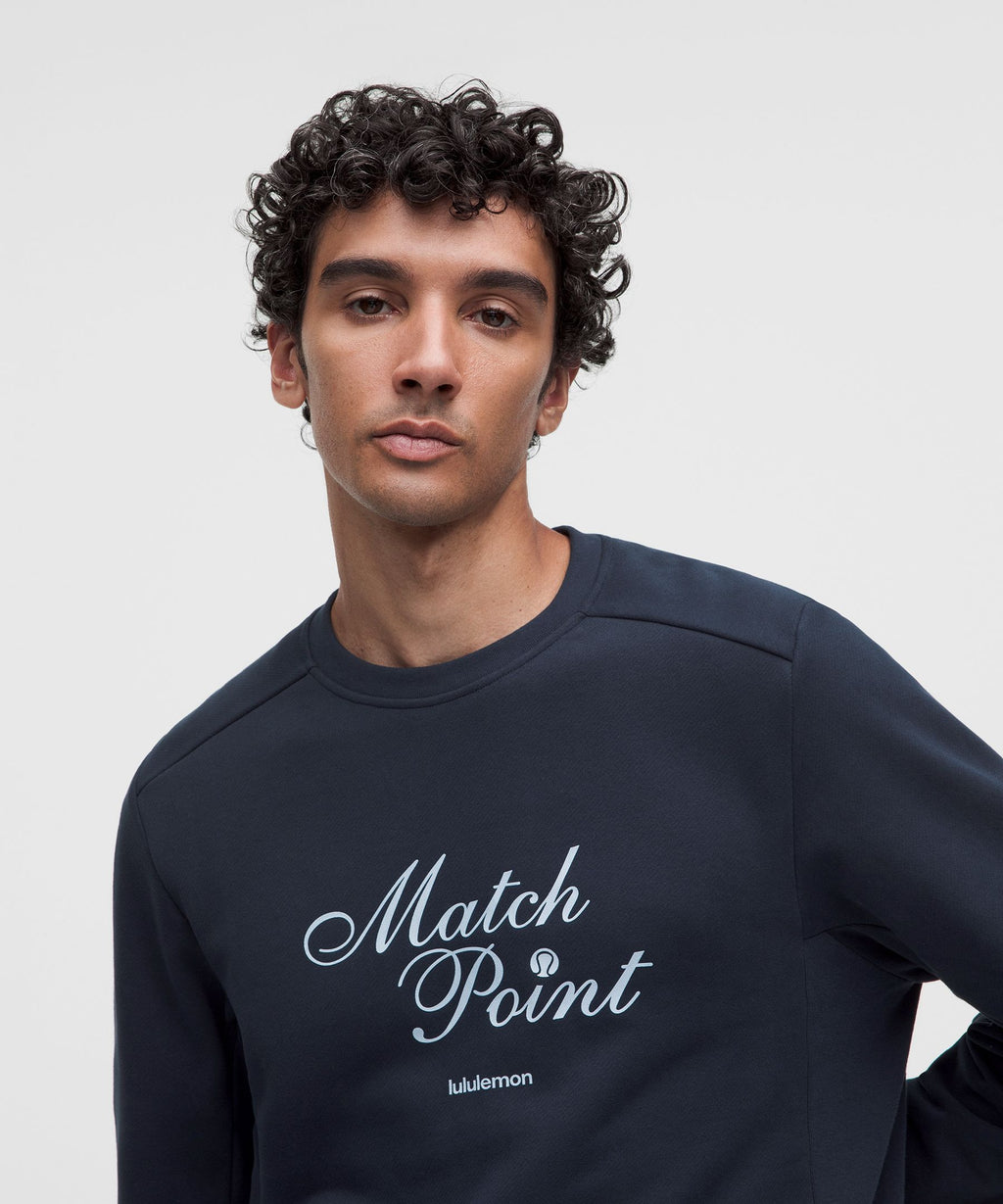 French Terry Classic-Fit CrewneckTennis Graphic