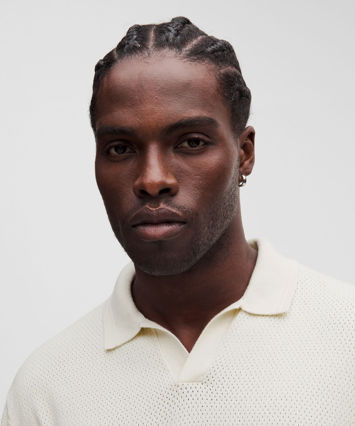 Cotton-Blend Knit Long-Sleeve Polo Shirt