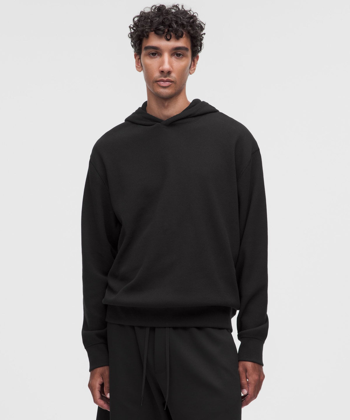 Cotton-Blend Relaxed-Fit Waffle Knit Hoodie