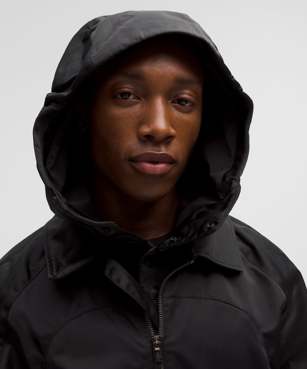 Taffeta Removable-Hood Collared JacketSLNSH Collection