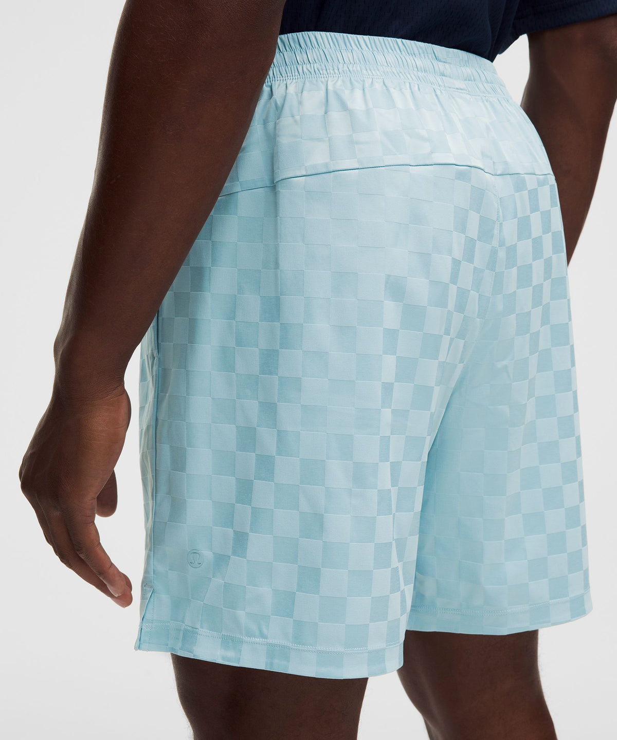 Checkerboard Satin Linerless Gym Short 7"