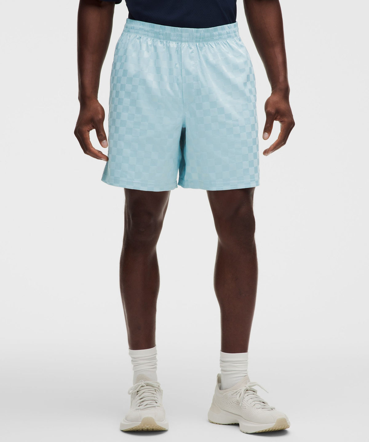 Checkerboard Satin Linerless Gym Short 7"