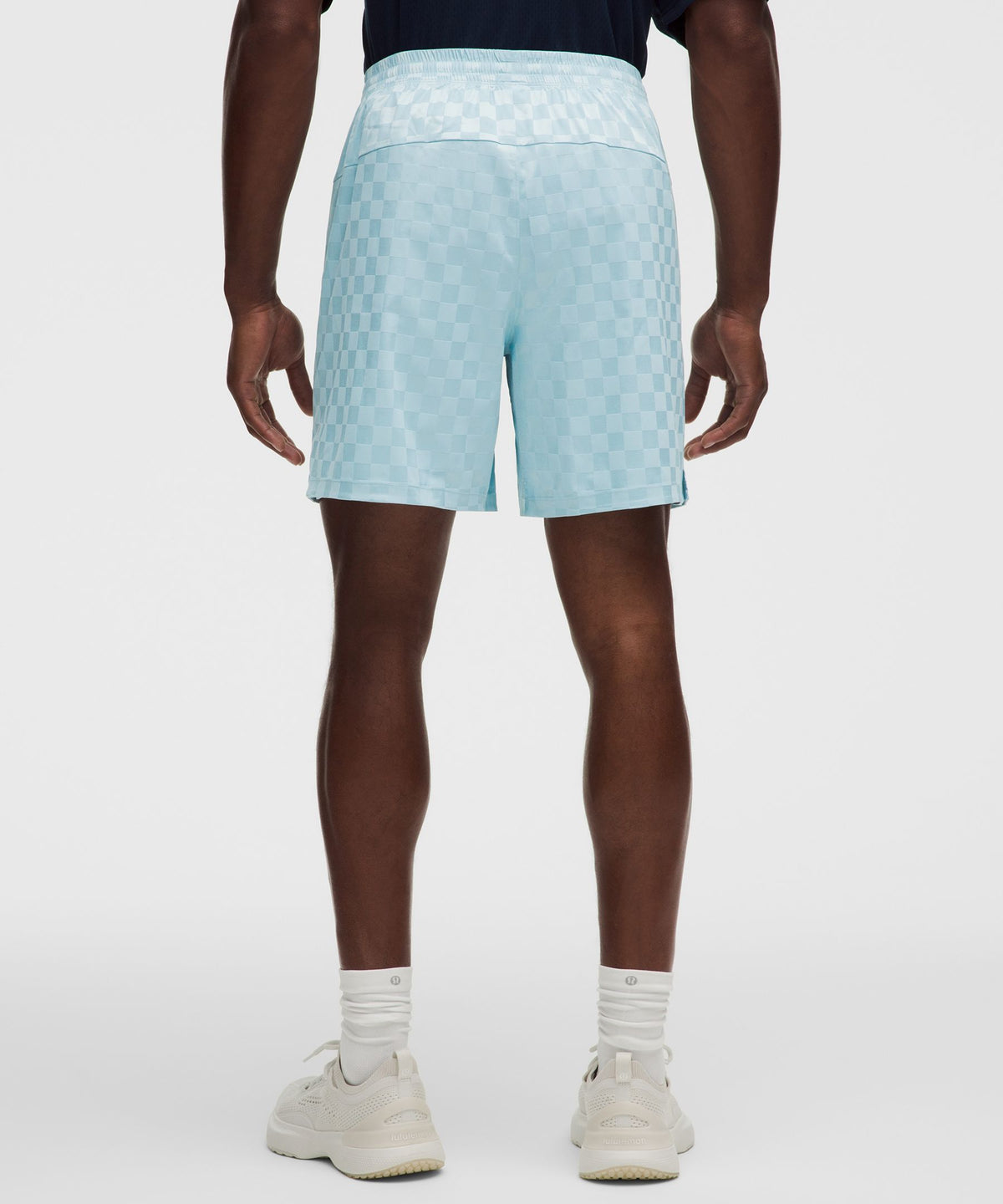 Checkerboard Satin Linerless Gym Short 7"