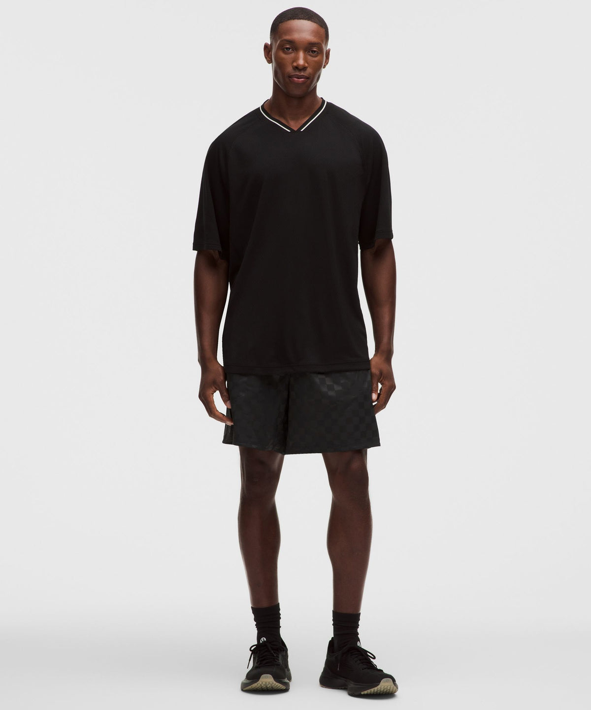Checkerboard Satin Linerless Gym Short 7"
