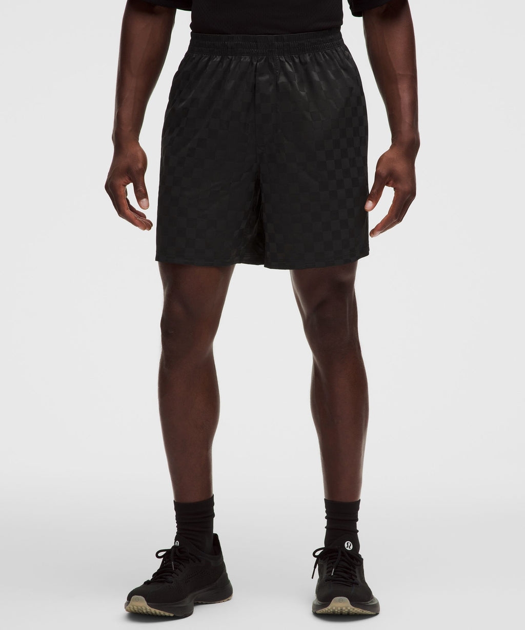 Checkerboard Satin Linerless Gym Short 7"