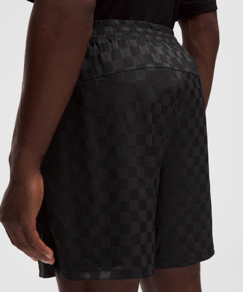 Checkerboard Satin Linerless Gym Short 7"