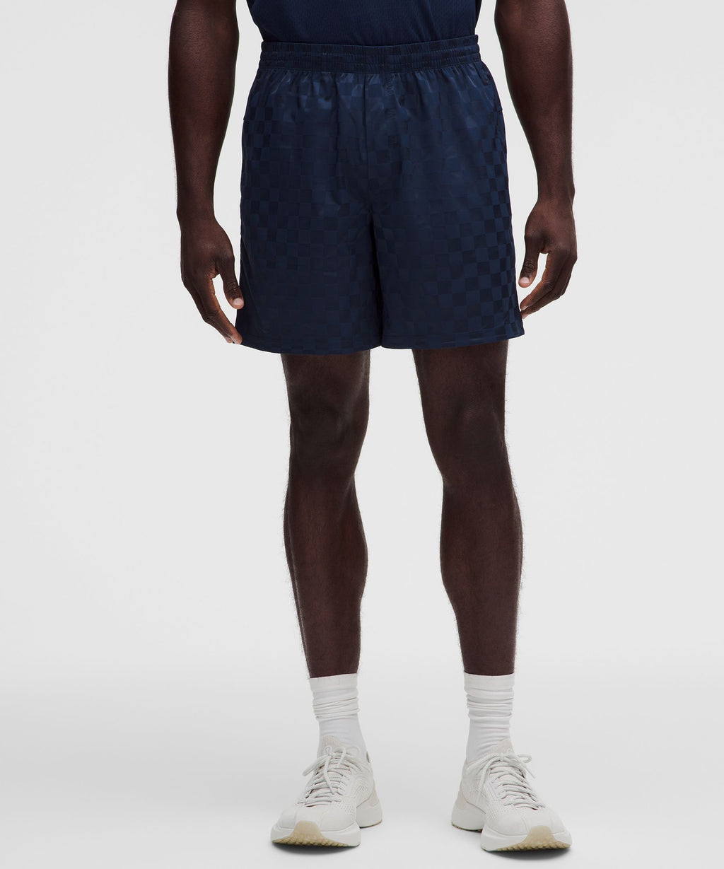 Checkerboard Satin Linerless Gym Short 7"