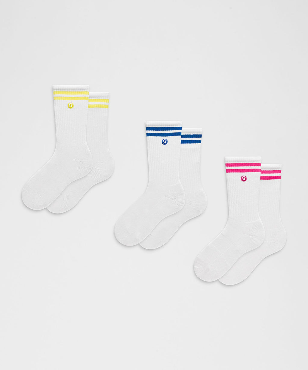 Unisex Daily Essential Crew Socks 3 PackStripe