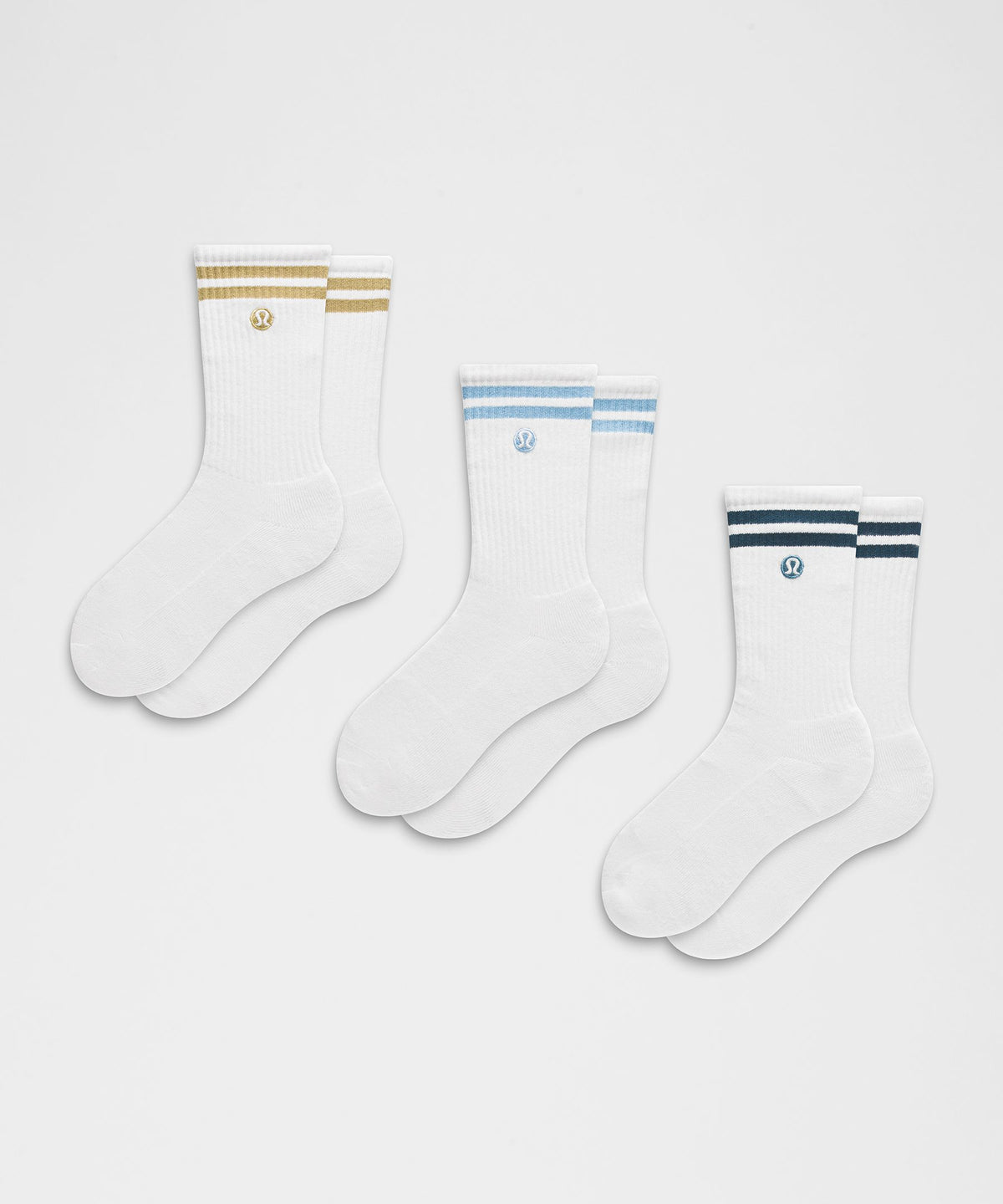 Unisex Daily Essential Crew Socks 3 PackStripe