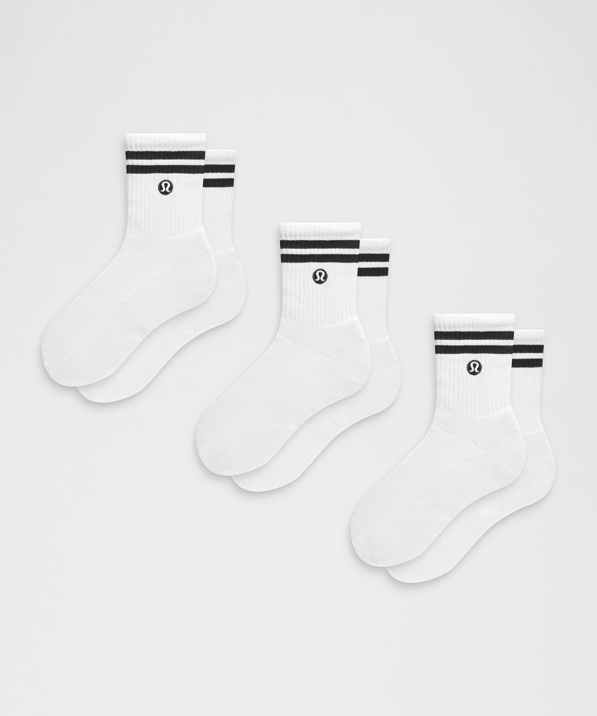Unisex Daily Essential Quarter Socks 3 PackStripe