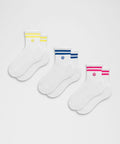 Unisex Daily Essential Quarter Socks 3 PackStripe